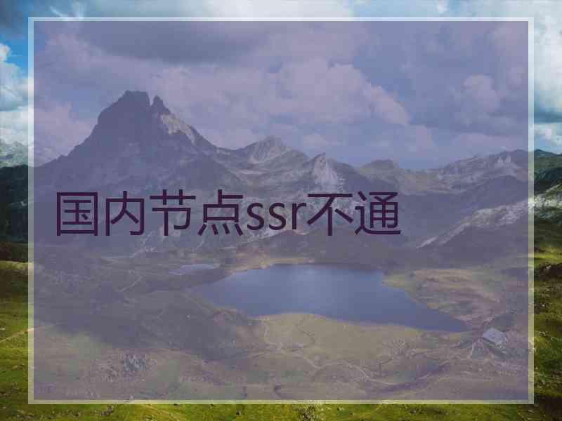国内节点ssr不通 国内节点ssr不通